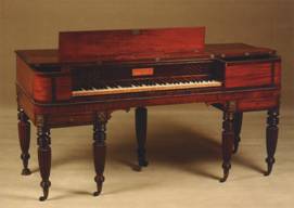 	PIANO INGL&Ecirc;S TIPO ESPINETA (ESTILO: IMP&Eacute;RIO - S&Eacute;C. XIX &ndash; ORIGEM: INGLATERRA) 